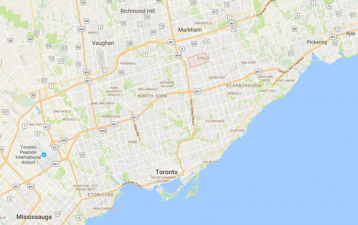 Kart over Steeles distriktet Toronto