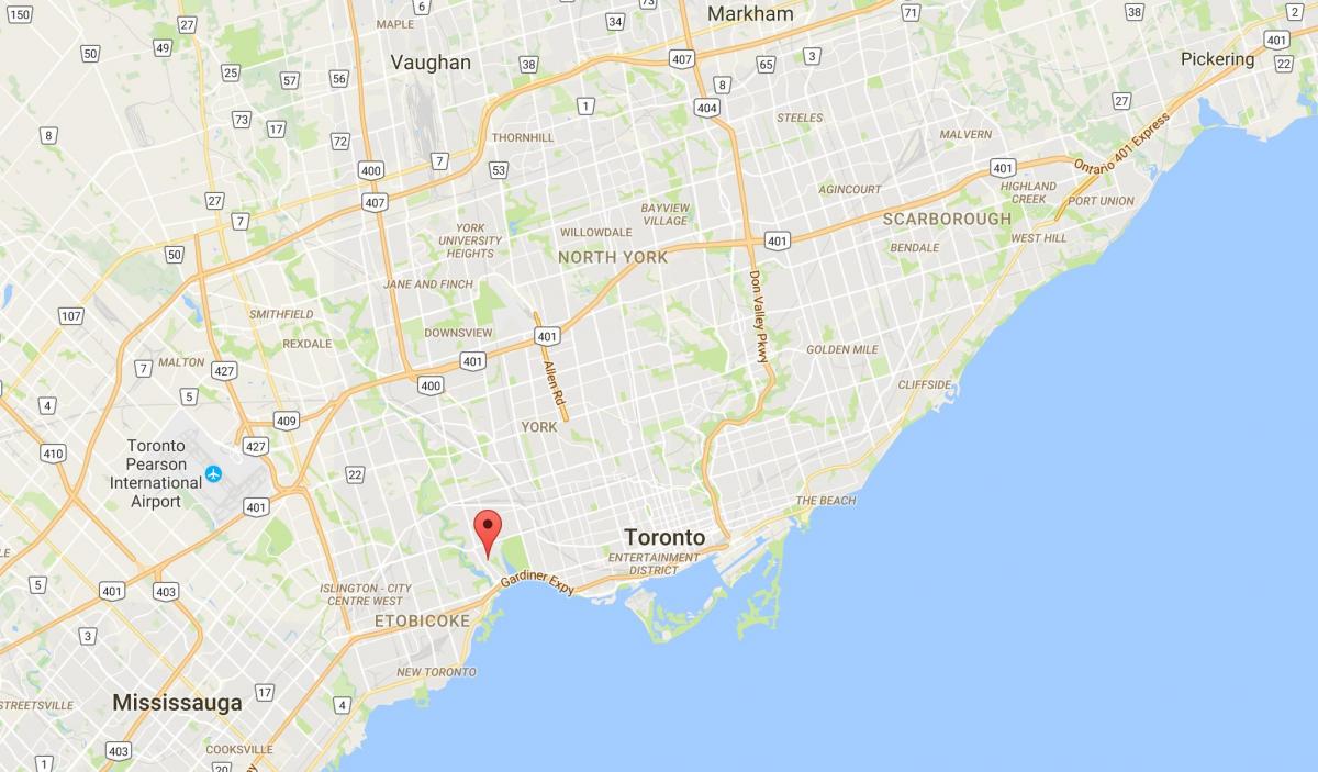 Kart over Swansea-distriktet Toronto