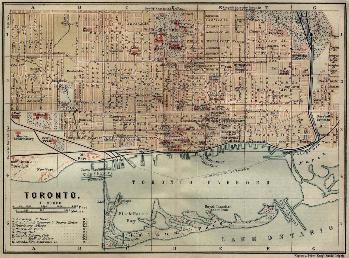 Kart av Toronto 1894