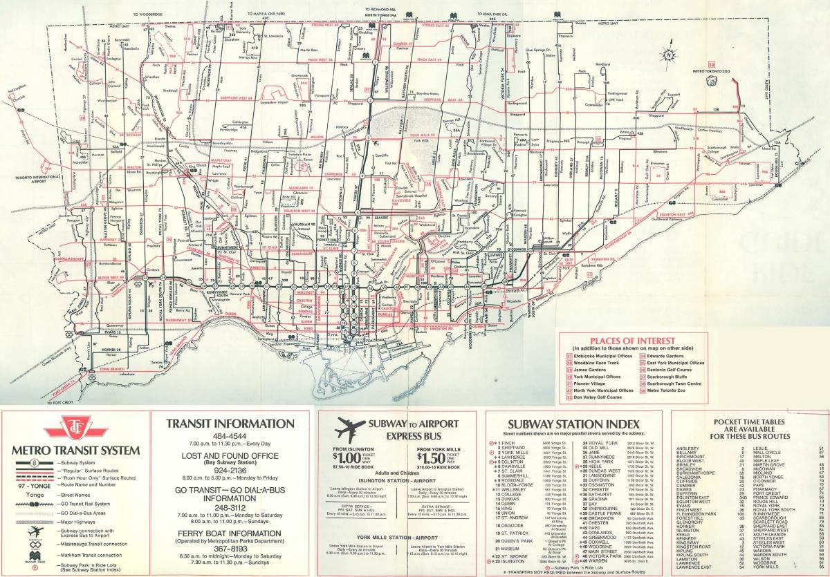 Kart av Toronto 1976