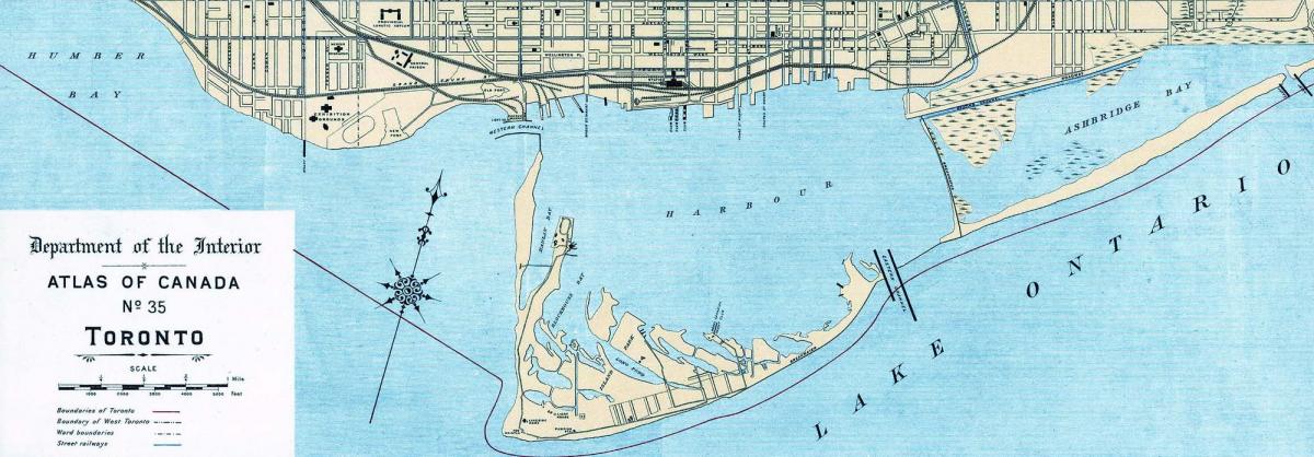 Kart av Toronto Harbour 1906