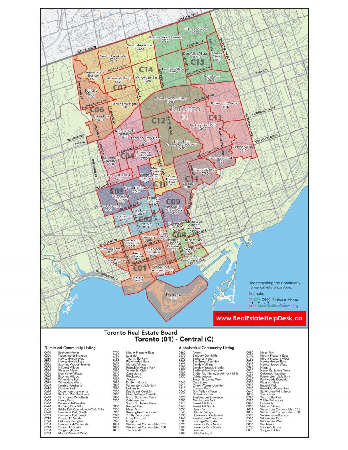 Kart av Toronto