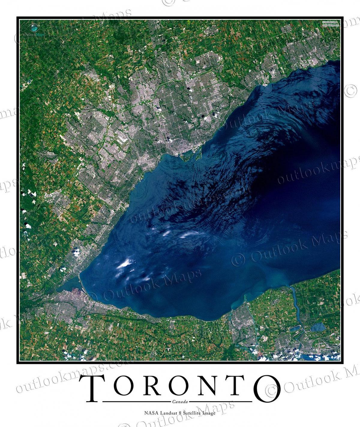 Kart av Toronto lake Ontario satellitt