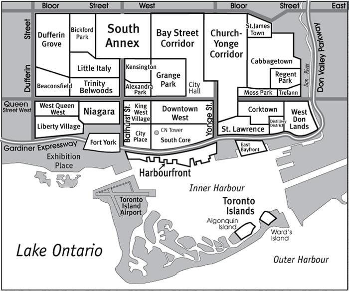 Kart av Toronto-Området guide