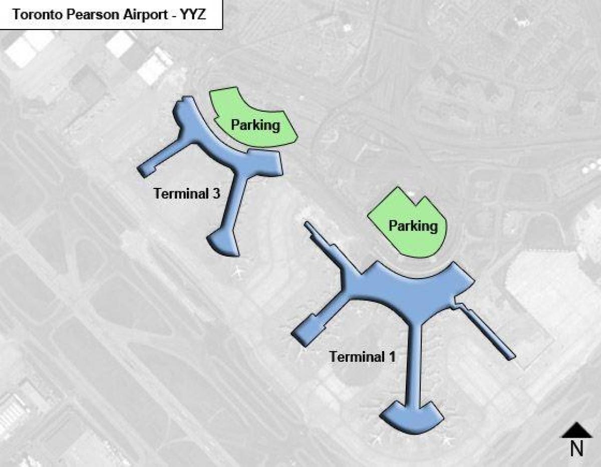 Kart av Toronto Pearson-flyplassen i Canada