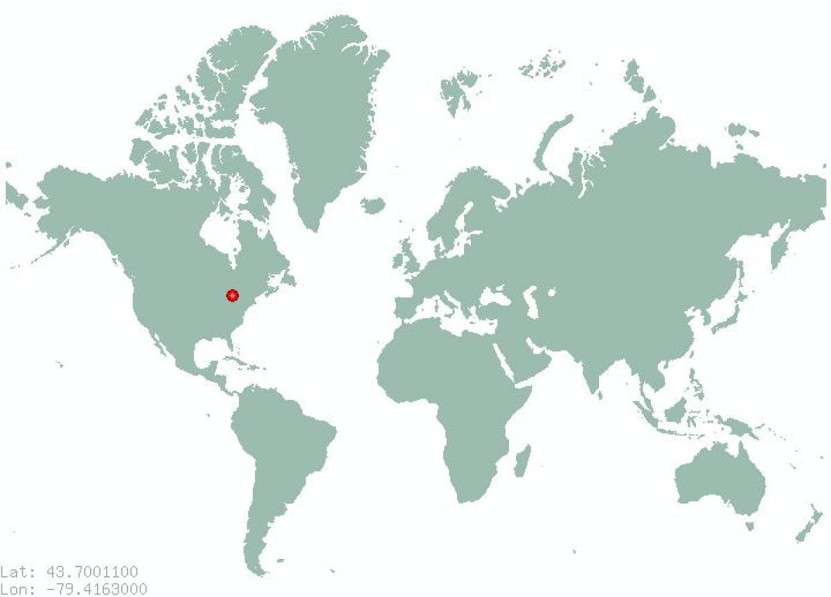 Kart av Toronto på verden