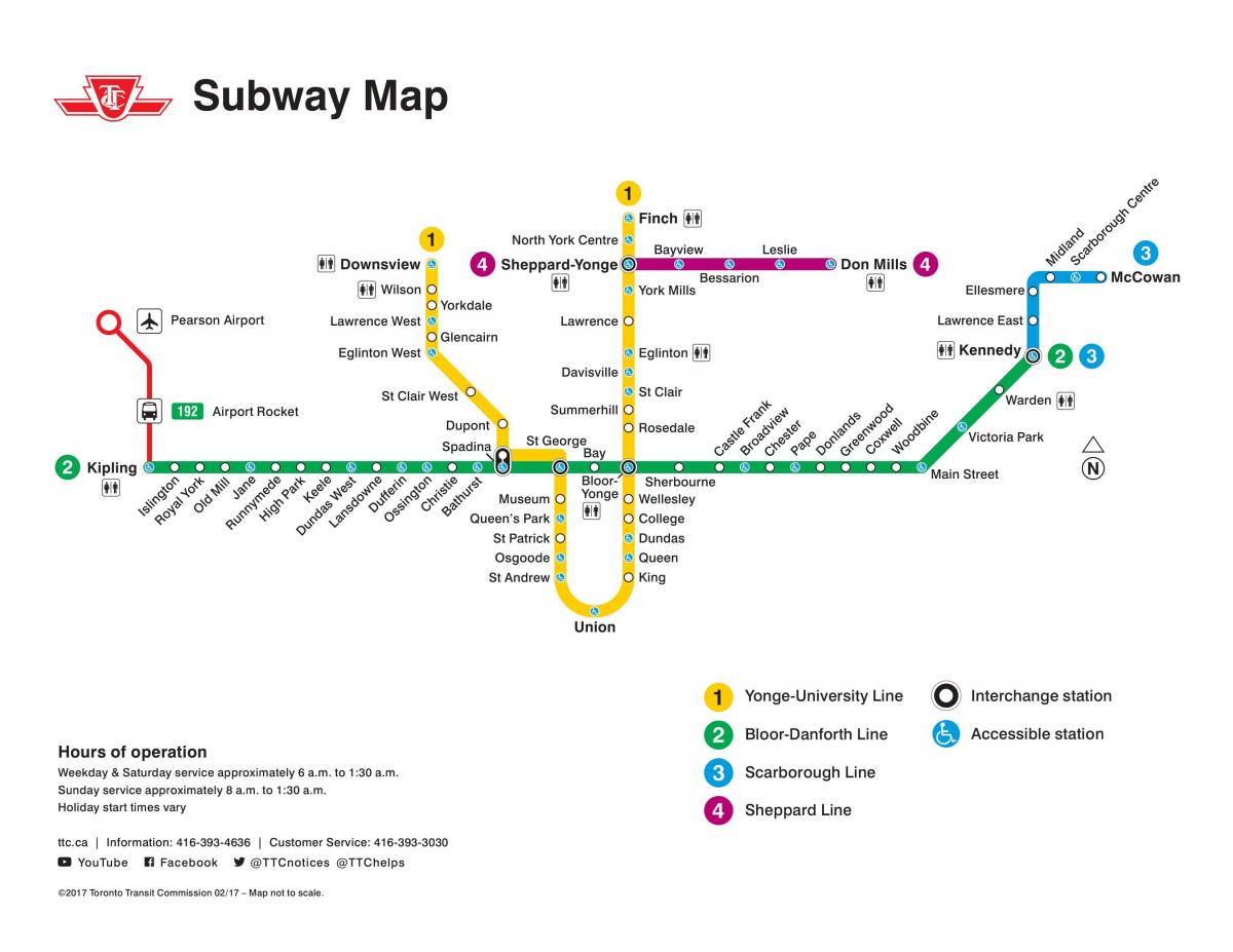 Kart av Toronto TTC t