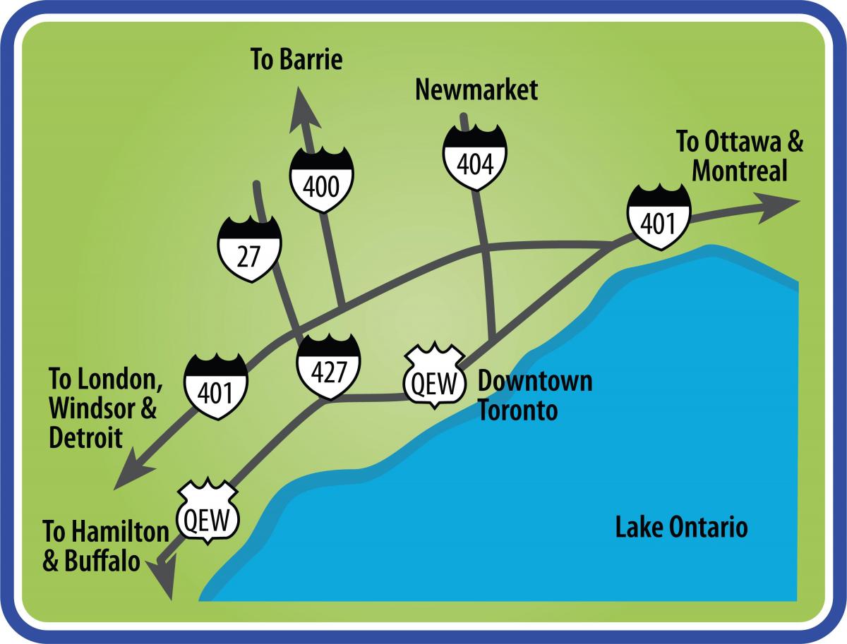 Kart av Toronto veibeskrivelse