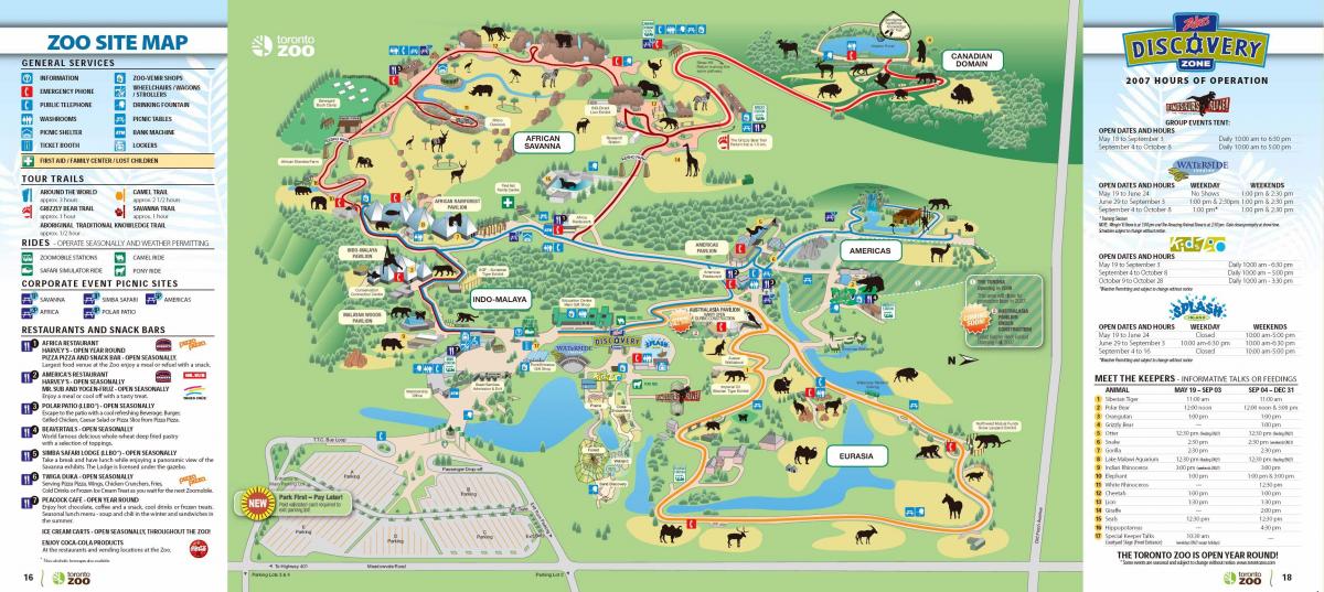 Kart av Toronto zoo