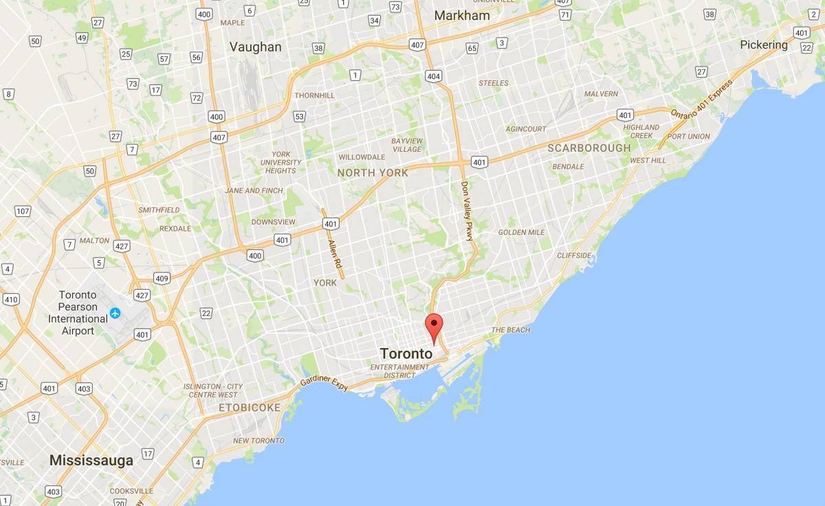 Kart over Trefann Court district i Toronto