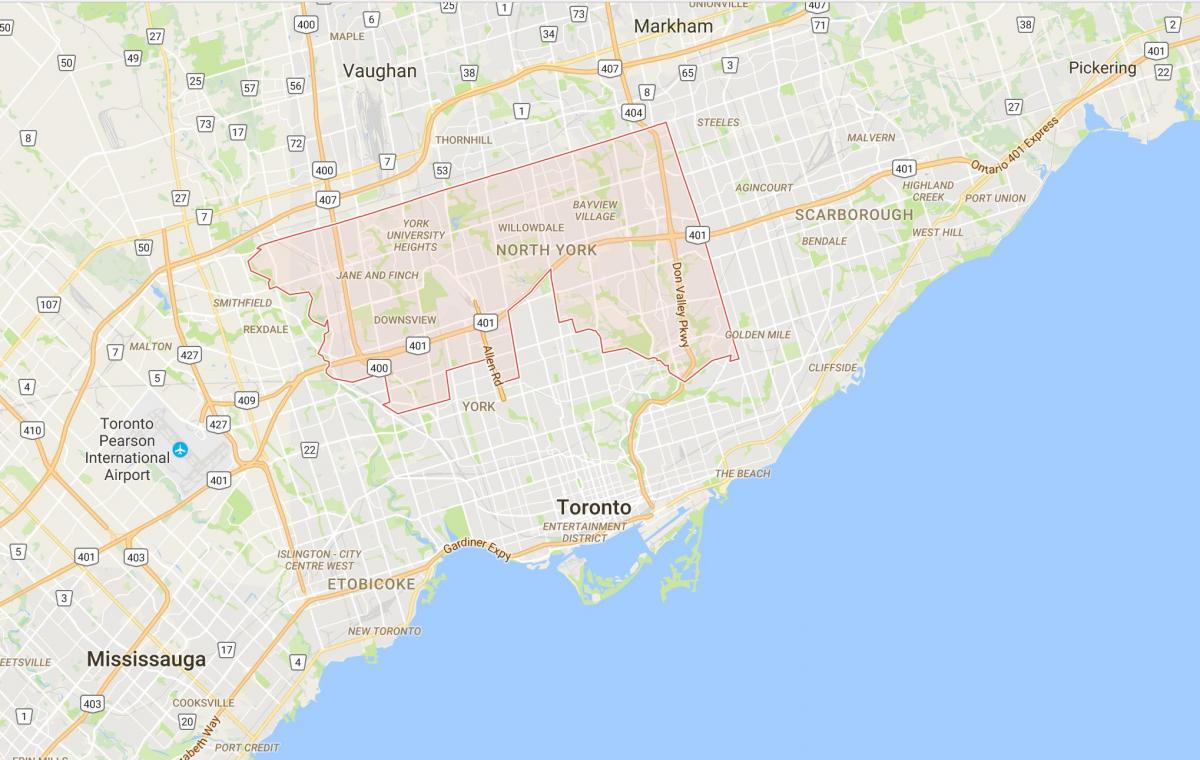 Kart av Uptown Toronto-distriktet Toronto