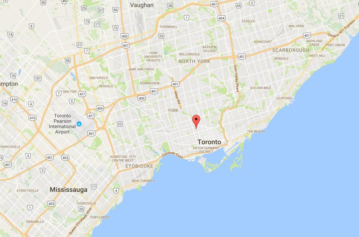 Kart i Vedlegg distriktet Toronto