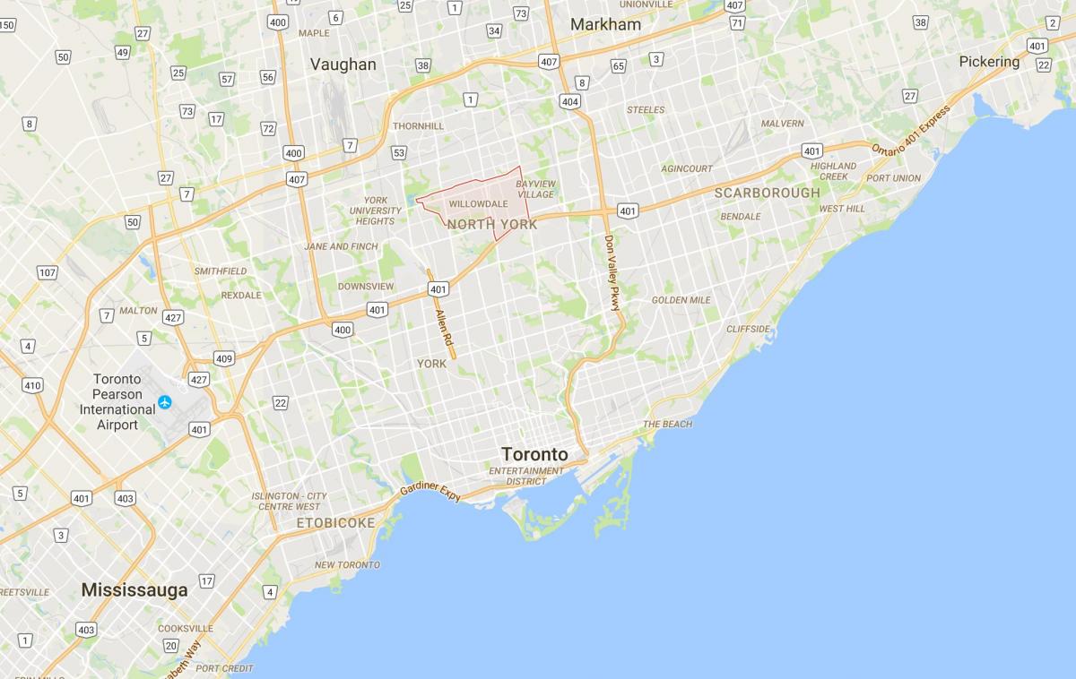 Kart over Videdal distriktet Toronto