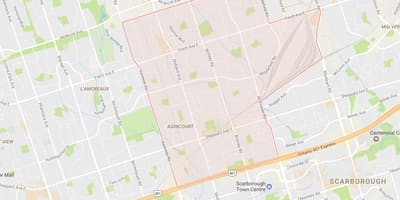 Kart over Agincourt-området i Toronto