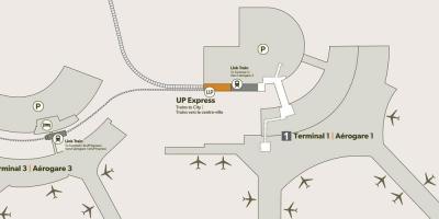 Kart over flyplassen Pearson jernbanestasjon