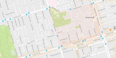 Kart av Alexandra park-området i Toronto