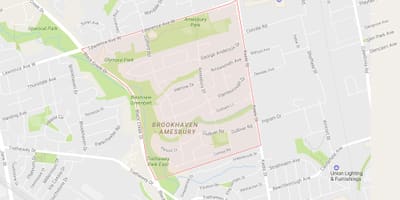 Kart over Amesbury-området i Toronto