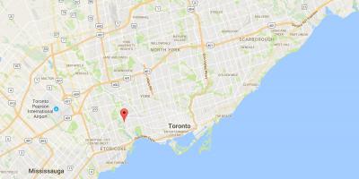 Kart av Baby Point district i Toronto