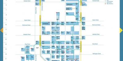Kart over Banen Financial District i Toronto