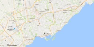 Kart av Bathurst Manor-distriktet Toronto