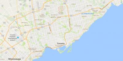 Kart over Bayview Woods – Steeles distriktet Toronto