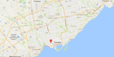 Kart over Beaconsfield Landsbyen distriktet Toronto