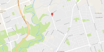 Kart over Bermondsey-området i Toronto