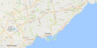 Kart av Bjørk Klippe distriktet Toronto