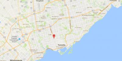 Kart over Bracondale Hill district i Toronto
