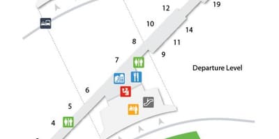 Kart av Buffalo-Niagara airport-avreise nivå