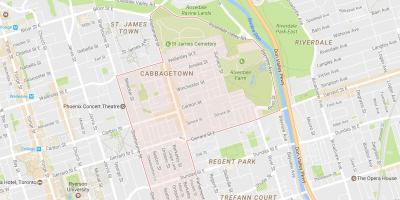 Kart over Cabbagetown-området i Toronto