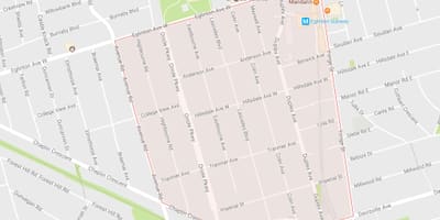 Kart av Chaplin Estates-området i Toronto
