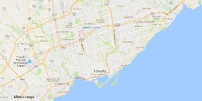 Kart over Clanton Park district i Toronto