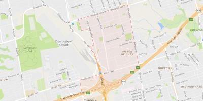 Kart over Clanton Park-området i Toronto