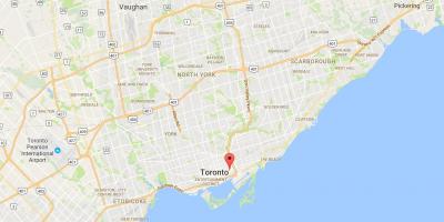 Kart over Corktown distriktet Toronto