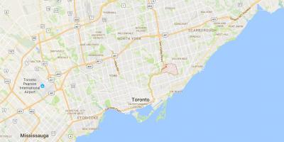 Kart av Hodelag Banen distriktet Toronto