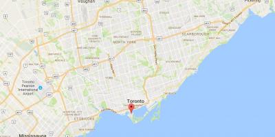 Kart over distriktet Toronto Islands distriktet Toronto