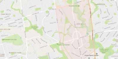 Kart av Don Mills-området i Toronto