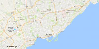 Kart av Dorset Park district i Toronto