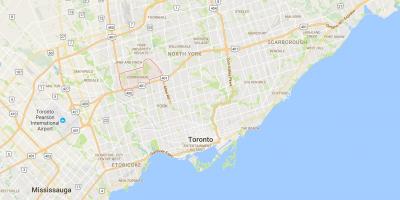 Kart av Downsview-distriktet Toronto