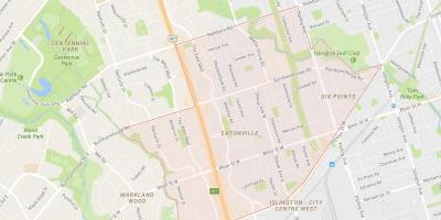 Kart over Eatonville-området i Toronto