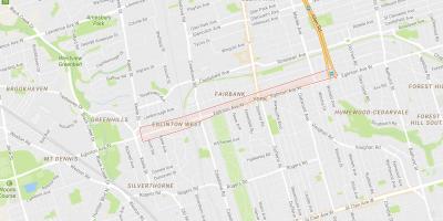 Kart over Eglinton West-området i Toronto