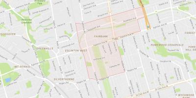 Kart over Fairbank-området i Toronto