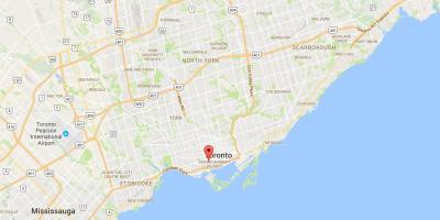 Kart av Fashion District-distriktet Toronto
