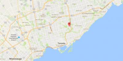 Kart over Flemingdon Park district i Toronto