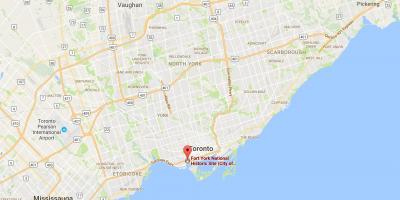 Kartet over Fort York-distriktet Toronto