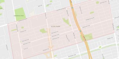 Kart av Glen Park-området i Toronto