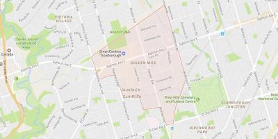 Kart over Golden Mile-området i Toronto
