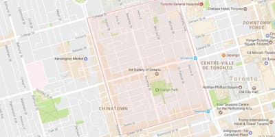Kart over Grange Park-området i Toronto