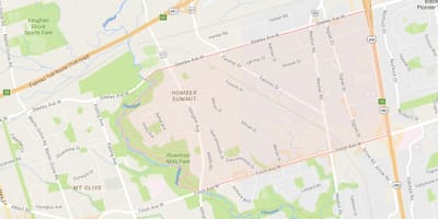 Kart av Humber Toppmøtet i Toronto-området